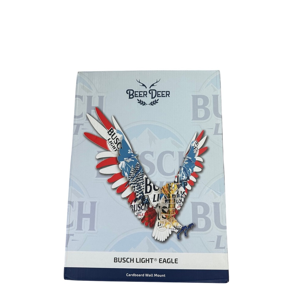 Beer Deer Busch Light Eagle Cardboard‎ Wall Mount Patriotic Decor